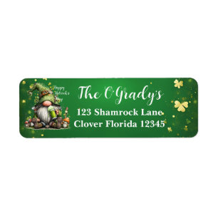 Whimsical St. Patrick’s Day Gnome Celebration Label