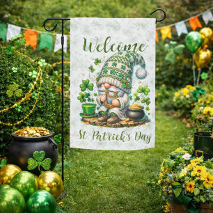 Whimsical St. Patrick’s Day Gnome  Garden Flag