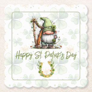 Whimsical St. Patrick’s Day Gnome Paper Coaster