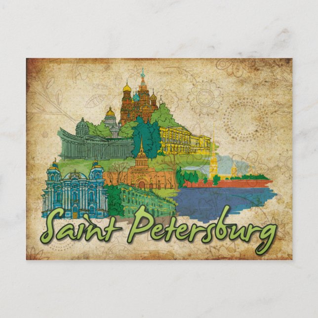 Whimsical St Petersburg Monuments Scenery Postcard (Front)