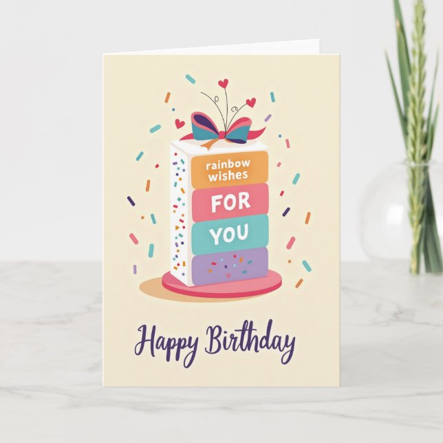 Whimsical Stack Birthday Card (Front)