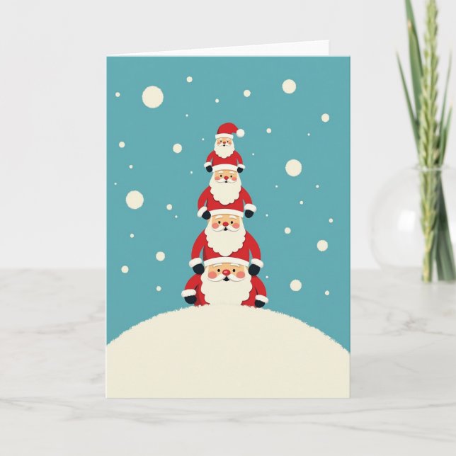 Whimsical Stack Christmas Card (Front)