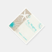 Whimsical Starfish + Beach Sand Wedding Napkins | Zazzle