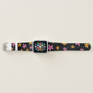 whimsical starfish in cheerful yellow and pink apple watch band