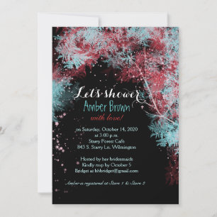 Whimsical Starry Forest Bridal Shower Invitation