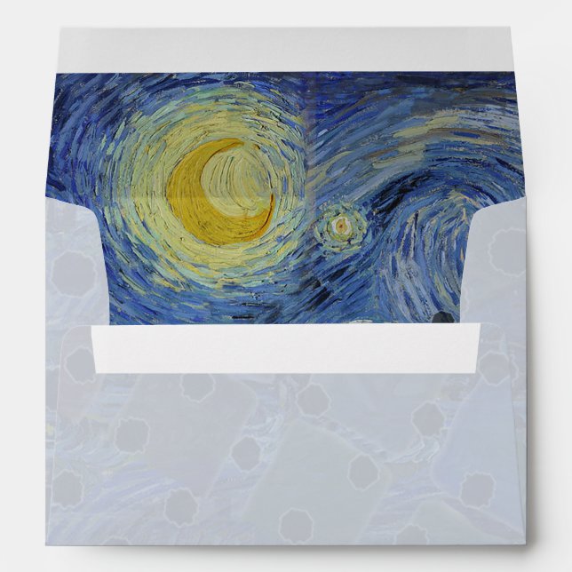 Whimsical Starry Night Envelope Antique (Back (Bottom))