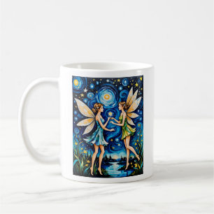 Whimsical Starry Night Fairy Art Fantasy Coffee Mug