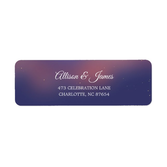 Whimsical Starry Night Script Modern Label (Front)