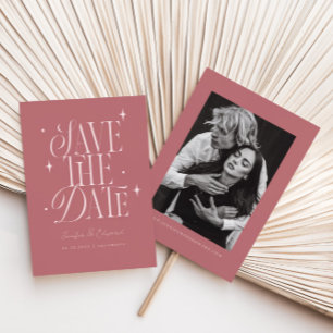 Whimsical Stars Dusty Rose Save The Date