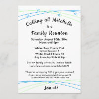 Whimsical Stars Family Reunion or Party Invitation