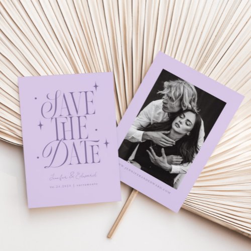 Whimsical Stars Lavender Save The Date