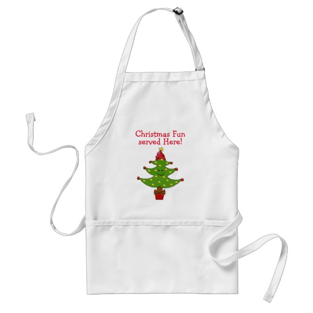 Whimsical Stars Tree Adult Apron (Front)