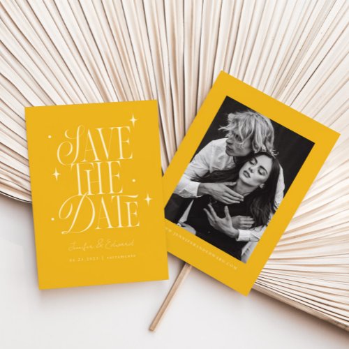 Whimsical Stars Yellow Save The Date