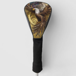 Whimsical steampunk charming eagle golf head cover
