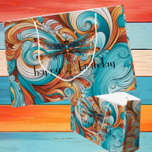 Whimsical Steampunk Dragonfly in Blue and Orange