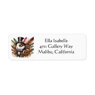 Whimsical Steampunk Easter Bunny Label