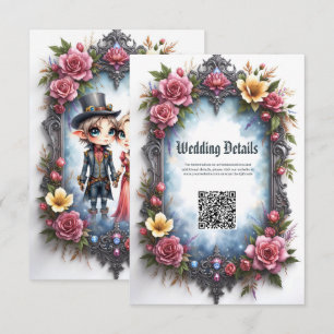Whimsical Steampunk Elf Wedding Enclosure Card