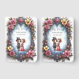 Whimsical Steampunk Elf Wedding Foil Vow Books