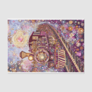 Whimsical Steampunk Train, Mosaic DH5L Decoupage Tissue Paper