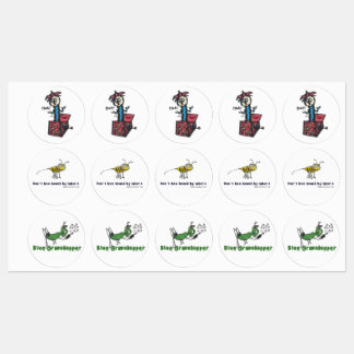 Whimsical Sticker Pack: Blue Grasshopper, Don’t Be