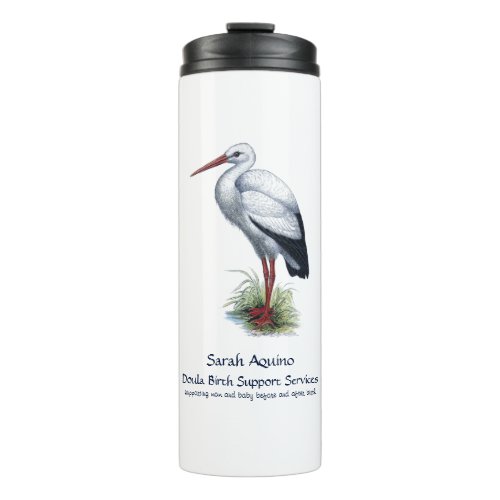 Whimsical Stork Doula Midwife Thermal Tumbler