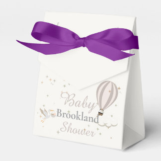 Whimsical Stork & Hot Air Balloon Baby Shower  Favor Boxes