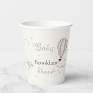 Whimsical Stork & Hot Air Balloon Baby Shower  Paper Cups