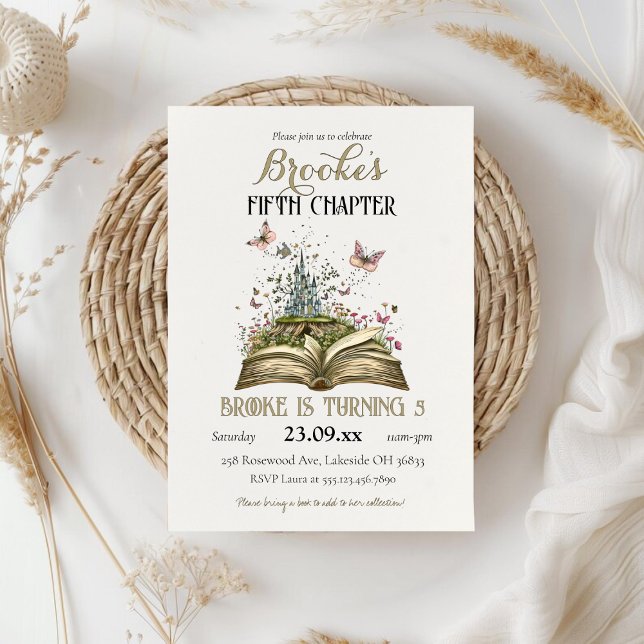 Whimsical Story Magic Book Themed Birthday Party Invitation (Whimsical Story Magic Book Themed Birthday Party Invitation)