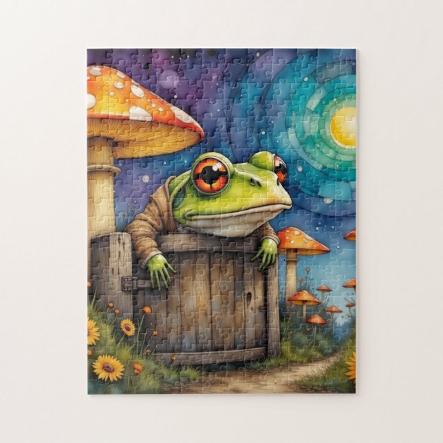 Whimsical Storybook Frog Jigsaw Puzzle (Vertical)
