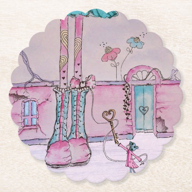 Whimsical Storybook Paper Coasters (Front)