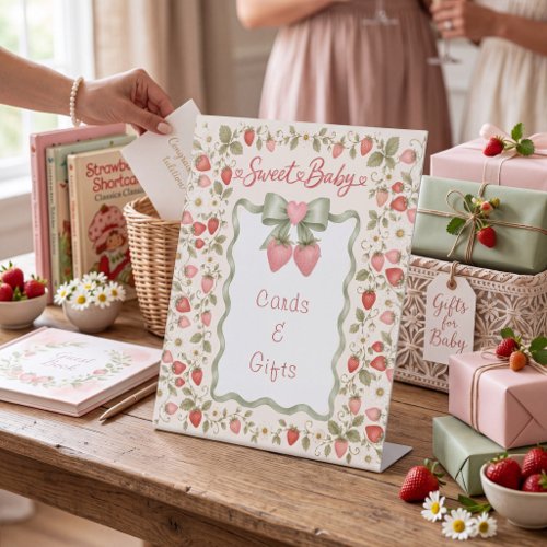 Whimsical Strawberry Garden Baby Shower Sign