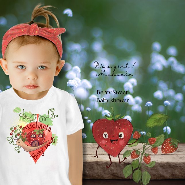 Whimsical Strawberry House Berry Sweet  Baby T-Shirt (Whimsical Strawberry House Berry Sweet Baby T-Shirt)