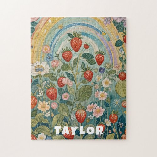 Whimsical Strawberry Patch Jigsaw Puzzle