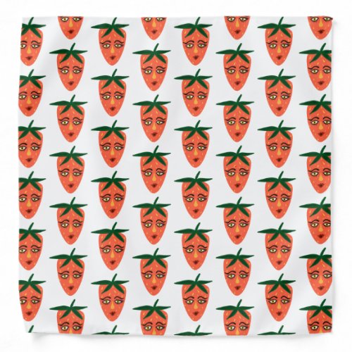 Whimsical Strawberry Pattern Bandana