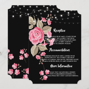 Whimsical String Lights Black wedding programs