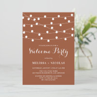 Whimsical String Lights Terracotta Welcome Party