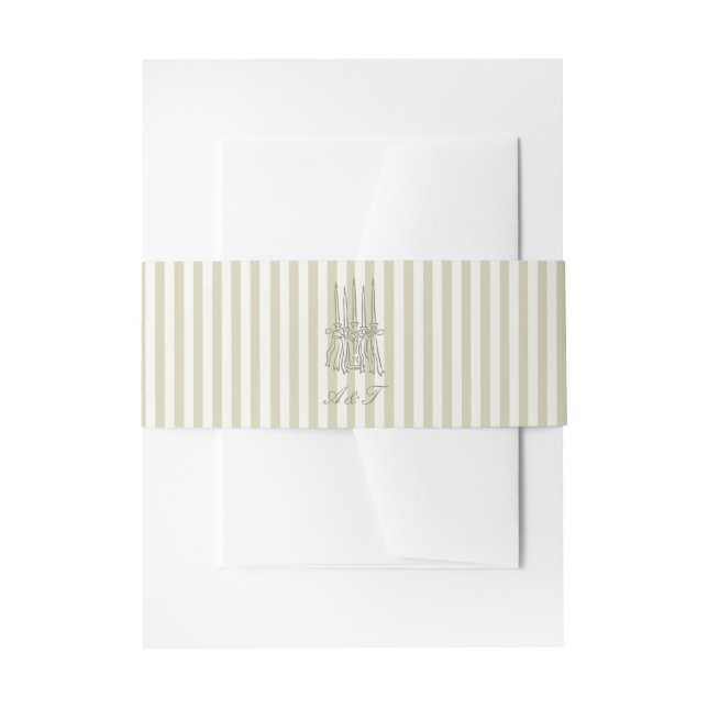 Whimsical Stripe Green Wedding Belly Band (Front Example)