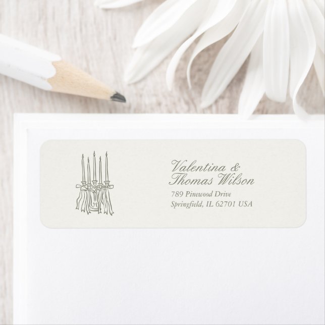 Whimsical Stripe Green Wedding  Label (Insitu)