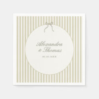 Whimsical Stripe Green Wedding Napkins