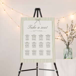Whimsical Stripe Green Wedding Seating Chart Foam Board