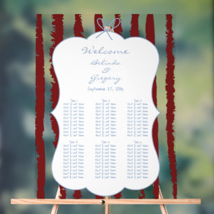 Whimsical Stripe Handwritten Wedding Seating Chart