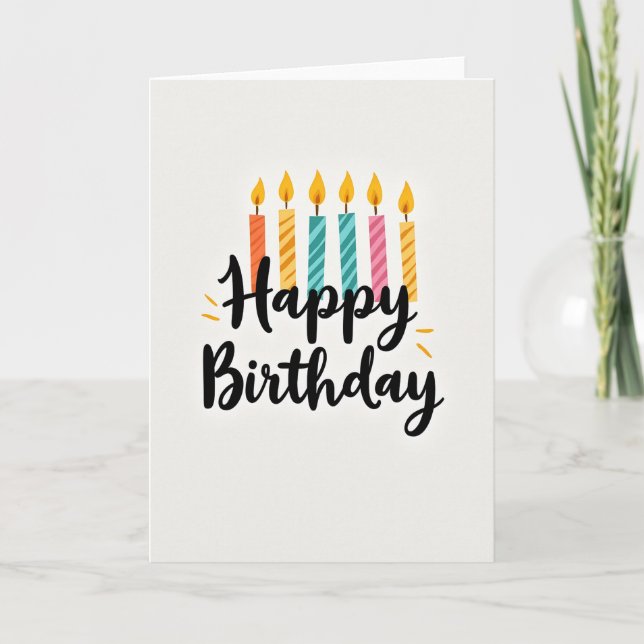 Whimsical Striped Birthday Card (Front)