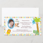 Whimsical Stripes And Animals First Birthday (Front/Back)