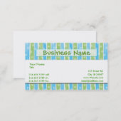 Whimsical Stripes business card blue green (Front/Back)