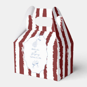 Whimsical Stripes Handwritten Painted Wedding Favor Boxes