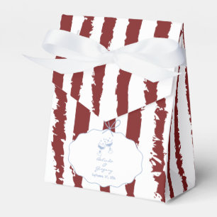 Whimsical Stripes Handwritten Painted Wedding Favor Boxes