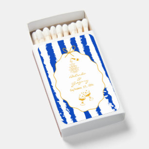 Whimsical Stripes Handwritten Painted Wedding Matchboxes