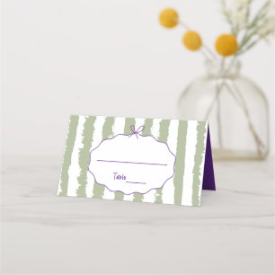 Whimsical Stripes Handwritten Painted Wedding  Place Card