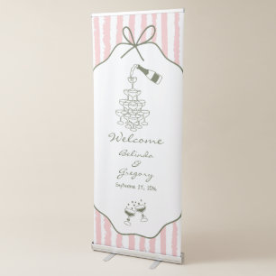 Whimsical Stripes Handwritten Painted Wedding  Retractable Banner