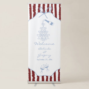 Whimsical Stripes Handwritten Painted Wedding  Retractable Banner